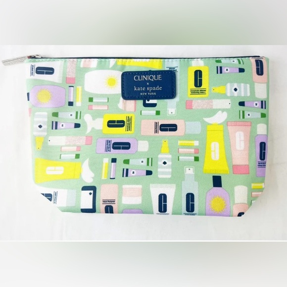 Clinique x Kate Spade Makeup Cosmetic Travel Bag and Kate Spade Notecards - Picture 2 of 4